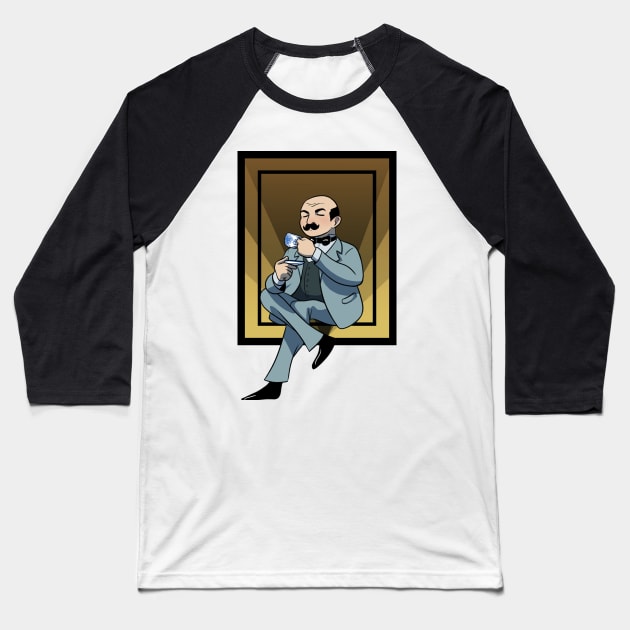 Hercule Poirot Baseball T-Shirt by artsy_oleander